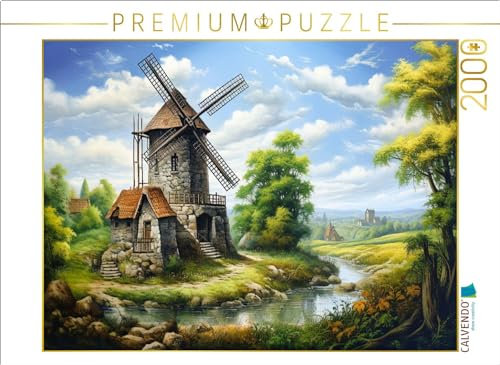 CALVENDO Puzzle Windmühle im Sommer | 2000 Teile Lege-Größe 90 x 67 cm Foto-Puzzle für glückliche Stunden
