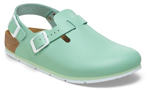 BIRKENSTOCK Tokio Pro Leder Clogs - Hochwertige Unisex Freizeit- und Berufsschuhe für Medizin, Gastronomie und Service, Farbe: Matcha, Gr: 46 Schmal