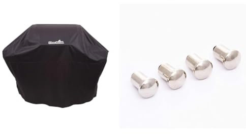 Char-Broil 140766 - Universal Wetterschutzhaube für 3 & 4-Brenner-Gasgrill & 140 025 - Gear Trax® Haken., Silber