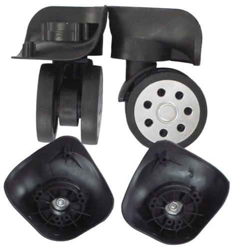 Rordigo 4 Stück / Set Ersatzrollen für Koffer, Universal-Rollen, Doppelrollen, schwarz, für den Außenbereich