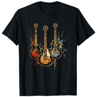 Spritzfarbe für Vintage-Gitarre, abstraktes Design T-Shirt