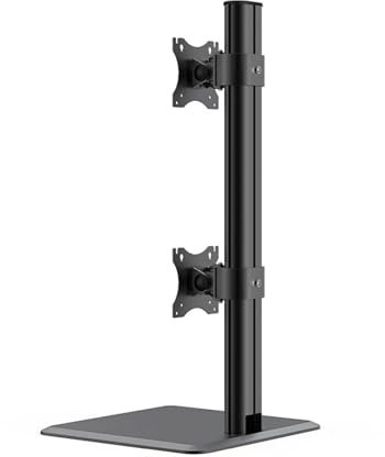 IFXAVJWSQ Doppelter Monitorständerarm, geeignet for Größen ≤ 49 Zoll, 0–15 kg (33 lbs), Aluminiumlegierung (Color : Black)