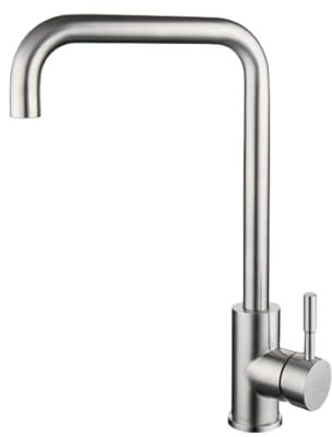 Homelody Grifo Cocina 304Grifo De Cocina De Acero Inoxidable Grifo Giratorio Para Lavabo Con Asiento Frío Y Caliente 7Tubo De Palabras