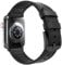 TiMOVO Correa Compatible con Apple Watch Series 8 7 6 5 4 3 2 1 SE 38/40/41mm, Correa de Silicona y Cuero de Liberación Rápida para Mujer Hombre, Negro