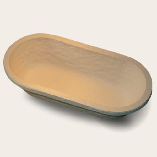 Gärkörbchen Holzschliff lang für 1,0 kg Brote, ovales glattes Gärkörbchen, handgefertigt in Deutschland, natürliche Materialien