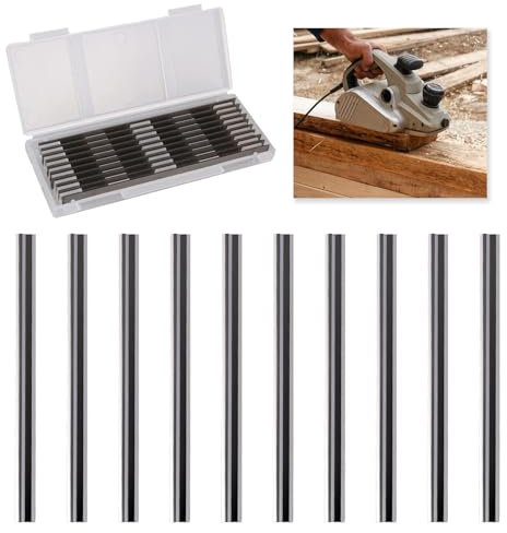 10 Pièces Lame Rabot Electrique, Lame Rabot en Acier Rapide (HSS) 82mm, Compatibles avec Makita, Bosch, Hitachi, Black & Decker, DeWalt, Trend Elu, Idéales pour Menuiserie et Bricolage
