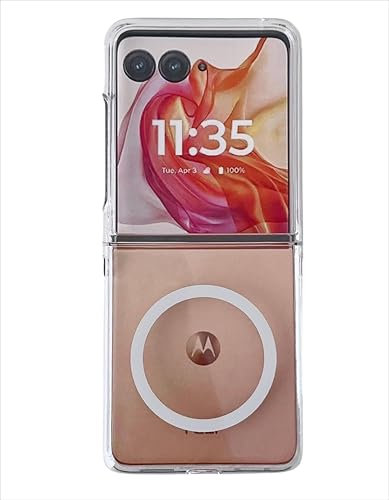 GIOPUEY Cover Magnetica per Motorola RAZR 50 Ultra, Compatibile con MagSafe, PC Trasparenti Antiurto Protettiva Cellulare Custodia - Clear