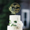 Party to Be Mr und Mrs Hochzeit Cake Topper mit grünen Blättern Personalisiert Name und Daten Custom runde Rahmen Kuchen Dekoration aus Acryl und Holz