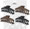 Marrie Large Hair Claw Clips for Thick Hair Nonslip Jumbo Hair Clamp Strong Big Hold Jaws Hair Styling Accessories for Women Girls Size 4.3 Inches (4 Pack (Matte Black & Dark Brown)