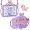 Aolcev for iPad (A16) 11th/10th Generation Case 2025 11inch/ 2022 10.9inch for Kids Girl Heavy Duty Shockproof Silicone with Stand Shoulder Strap Unicorn Protective Cover for iPad 11th/10th Gen-Purple