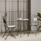 Willood Mosaik Bistro Set Blau und Weiß Eisen und Keramik Balkonset Mosaik Design Sitzgruppe für Garten Terrasse Balkon