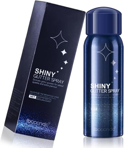 Glitter Spray,Glitzer Spray Haare und Körper, Glitzer Haarspray,Glitzerspray für Haare und Kleidung,Glitzer Gesicht Body für Festival Halloween Karneval Fasching Kleidung Nagelkunst Handwerk,60ML