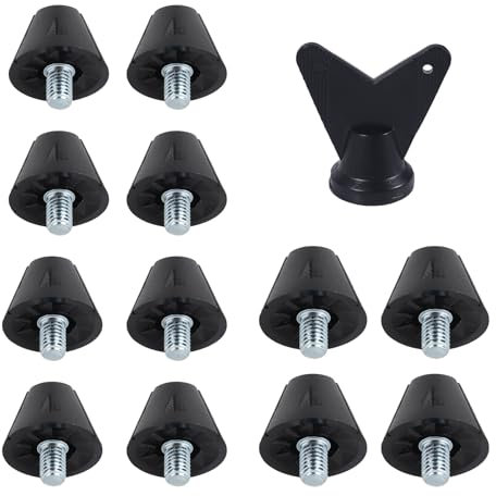 Gosknor 12uds Tacos para Botas de Fútbol, 13 mm y 16 mm Tacos de Repuesto con Quitaclavos Rugby Fútbol Plástico/Hierro Atornillables para Entrenamiento Atlético al Aire Libre