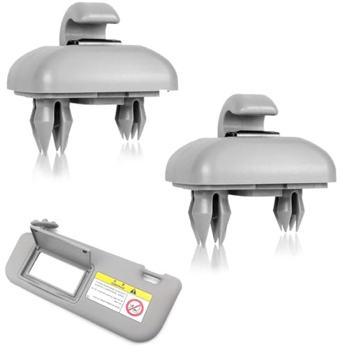 Azlanway 2 clips para parasoles de coche para A3, A4, A7, Q3, Q5, S4, S5, B6, B7, B8 (8E0, 857, 562), color gris