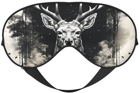 Augenmaske zum Schlafen, Tinten-Rentier-Schlafmaske mit verstellbarem Riemen
