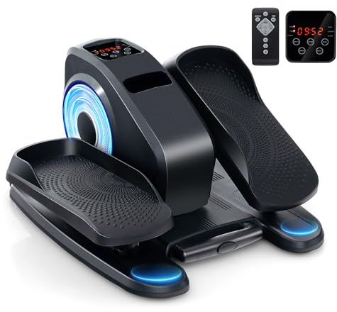 COSTWAY Mini Ellipsentrainer Untertisch, elektrischer Crosstrainer mit LED-Anzeige & Fernbedienung, Bewegungstrainer Stepper für Zuhause, tragbarer Pedaltrainer für Erwachsene, Senioren