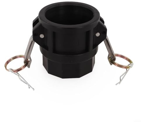 Jotekonoby Camlock Adapter 5.1 cm PP Pumpenarmatur für Müllpumpen Polypropylen Nocken- und Rillenkupplung Langlebig Widerstandsfähig Schwarz Schlauchverbinder