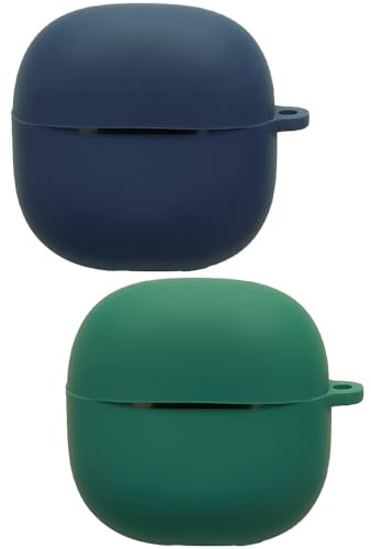 Akanry 2 Piezas Compatible con la Funda para Auriculares Redmi Buds 8 Lite, [Admite Carga inalámbrica] [Funda 4tectora a Prueba de Golpes] Funda tectora de Silicona (Blue Green)