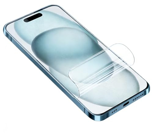 YiiLoxo 2 Stück Hydrogel Schutzfolie für iPhone 15 (6.1), Transparente Flexible TPU Displayschutzfolie [Kein Gehärtetes Glas][Fingerabdruck Unterstützen]