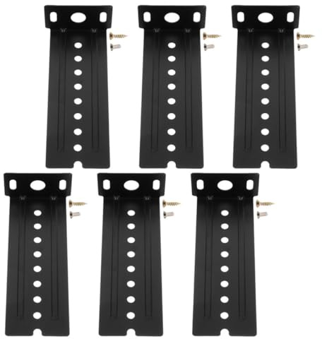 HOOWIFFY Équerre de Fixation pour Glissière de Clavier en Acier Inoxydable Noir, Support Stable et Connecteur de Rail Prolongé, pour Accessoires Informatiques et Tiroirs