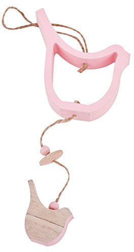 Dadeldo Vogel -Sweet- Deko-Anhänger Holz 20cm rosa Dekoration Frühlingsdeko