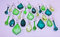 24 Sage Green Peacock Chandelier Drops Cut Glass Crystals Droplets Beads Christmas Tree Wedding Wishing Charm Table Decorations Prisms Retro Beads Light Lamp Parts