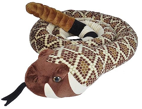 Wild Republic 19601 21691 Serpiente Crótalo Peluches Jumbo Plüschschlange Texas, Westliche Diamant Klapperschlange Stofftier, Crotalus atrox, Kuscheltier, 280 cm, Multi