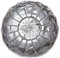 ALMADIH Pouf Sitzkissen Silber aus Metallic Kunstleder mit formstabiler Füllung - 100% traditionelle Handarbeit – Sitzsack Ottoman marokkanische orientalische Lederkissen Bodenkissen (Pouf Silber)