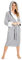 CityComfort Vestaglia Donna Invernale in Morbido Pile (Grigio Chiaro/Bianco, M)