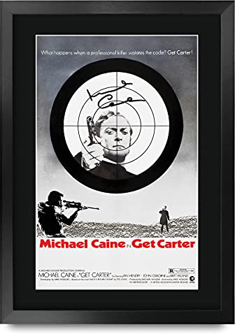 HWC Trading Get Carter Die Darsteller Michael Caine Geschenke Printed Poster Autogramm Bild für Film-Memorabilia Fans Signed - A3 Eingerahmt