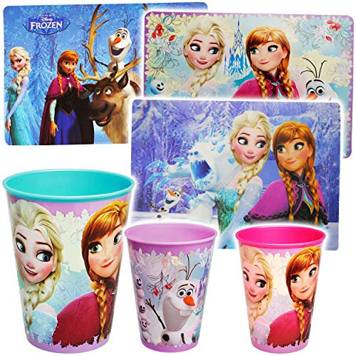 alles-meine.de GmbH Set: Unterlage + Trinkbecher - Malbecher - die Eiskönigin - Frozen - als Tischunterlage - Platzdeckchen - Malunterlage - Knetunterlage - Eßunterlage - Platzse..