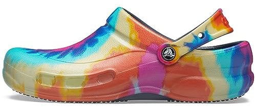Crocs unisex-adult Bistro Graphic Clog Clog, Tie Dye/Navy, 45/46 EU