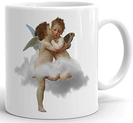 Tasse-Mug Le Baiser Des Anges - Amour et Psyche - Cadeau Ange Original Anniversaire Fête des Mères Romantique