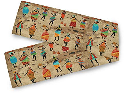 HMZXZ Tischläufer Afrika Afrikanisch Frauen Stammes Table Runner Tischdecke Deckel für Hochzeit Party Familie Küche Decor, 13x70 inch