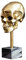 Riess Ambiente Elegante Skulptur Skull 35cm Gold Totenkopf mit Marmorfuß Wohnaccessoire Dekoschädel Deko