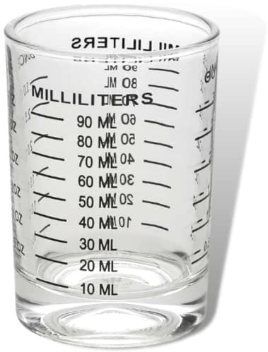 1Pieces Shot Glasses Measuring Cup,90ml Glass Mini Measures,Round Heavy Base Measuring Glass,Liquid Heavy High Espresso Glass Espresso Shot Glasses Measuring Cup (Black Line)