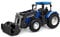 Kids Globe Traktor Freilauf mit Frontlader 27cm (Bulldog für Kinder ab 3 Jahren, Blau, Landwirtschaftliches Spielfahrzeug, Schlepper) 540474