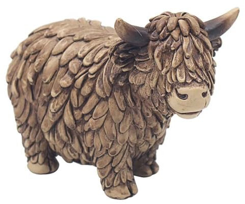 Lesser & Pavey Hughie Highland Cow Ornamente als Geschenk, schöne Hochlandkuh, Geschenke für Zuhause und Büro, aus der Leonardo-Kollektion, Tierornament-Serie LP72933