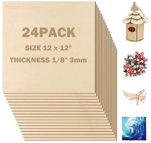 Lindenholzplatten, 0,3 x 30,5 x 30,5 cm, 3 mm Sperrholzplatten, Balsaholz, Bastelholz, unlackiertes Holz, Lasergravur, Rohlinge, baltisches Birkensperrholz, 1/8 Barschholz für Handwerk, DIY,