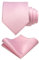 JEMYGINS Herren Krawatte mit Matte Oberfläche inklusive Einstecktuch Set in verschiedenen Farben Hell-Pink