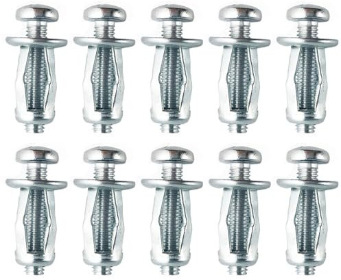 10 tasselli in metallo a cavità cava M5 x 25, resistenti tasselli da parete cavi per decorazione domestica e fissaggi su pareti in cartongesso e cavità