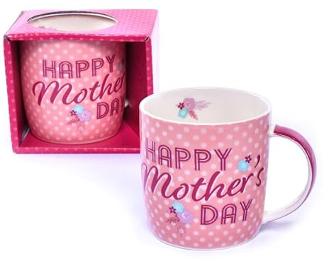 eBoutik - Mothers Day Tea & Coffee Special Mug - Mother's Gift Box & Cup Set for Special Occastons for Mum - Birthday, Mothers Day Etc (Floral Mum)