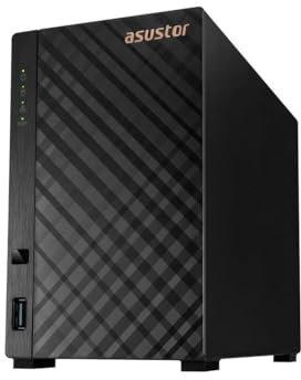 Asustor AS1102TL Drivestor 2 Lite 2-Bay NAS Quad-Core 1,7 GHz CPU 1 GbE Anschluss 1 GB DDR4 Schwarz ohne Festplatte für Desktop, Server auf Tischplatte aus Metall