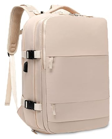 FANDARE Tagesrucksack Rucksack Lässig Einkaufsrucksack Laptop Daypack 180°-Verschluss Rucksack Herren Damen Notebook Arbeitsrucksack Rucksack Uni Rucksack Business City Rucksack Aprikose