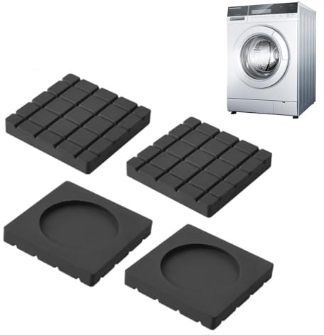 4 Pcs Anti-Vibrations-Pads für Waschmaschine, Waschmaschine Anti-Vibrations-Pads, schwarzes Quadrat Gummi Waschmaschine Vibrations-Pads für trockene Reinigung Maschinen und Waschmaschinen