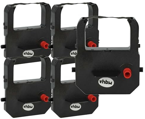 vhbw 5X Farbband Schriftband kompatibel mit Bürk ZR310, TR-1000, K895, K800 / K875, BS175 Nadeldrucker, Bondrucker - Schwarz