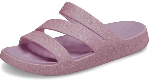 Crocs Women's Getaway Strappy Sandals, Pink Milk Glitter, 7
