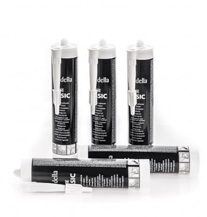 Styroporkleber Acrylkleber Weiß 6 x 310 ml für Zierleisten Stuck Styroporleisten Styropor-Deckenleisten EPS, XPS, Sockelleisten, Rosetten-Baukleber Montagekleber - Klebstoff für innen