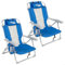 AKTIVE Pack 2 sillas Playa Plegables, 5 Posiciones, Color Azul, 49x56x78 cm, Incluyen cojín Acolchado, Bolsillo Lateral, Asas, Máximo 110 kg, Topes antivuelco, Multiposición, Respaldo reclinable