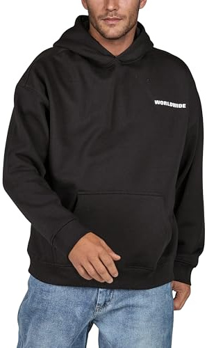 riverso Hoodie Herren Oversize mit Backprint RIVDave Kapuzenpullover Pullover Schwarz Weiß Grün Blau S M L XL XXL